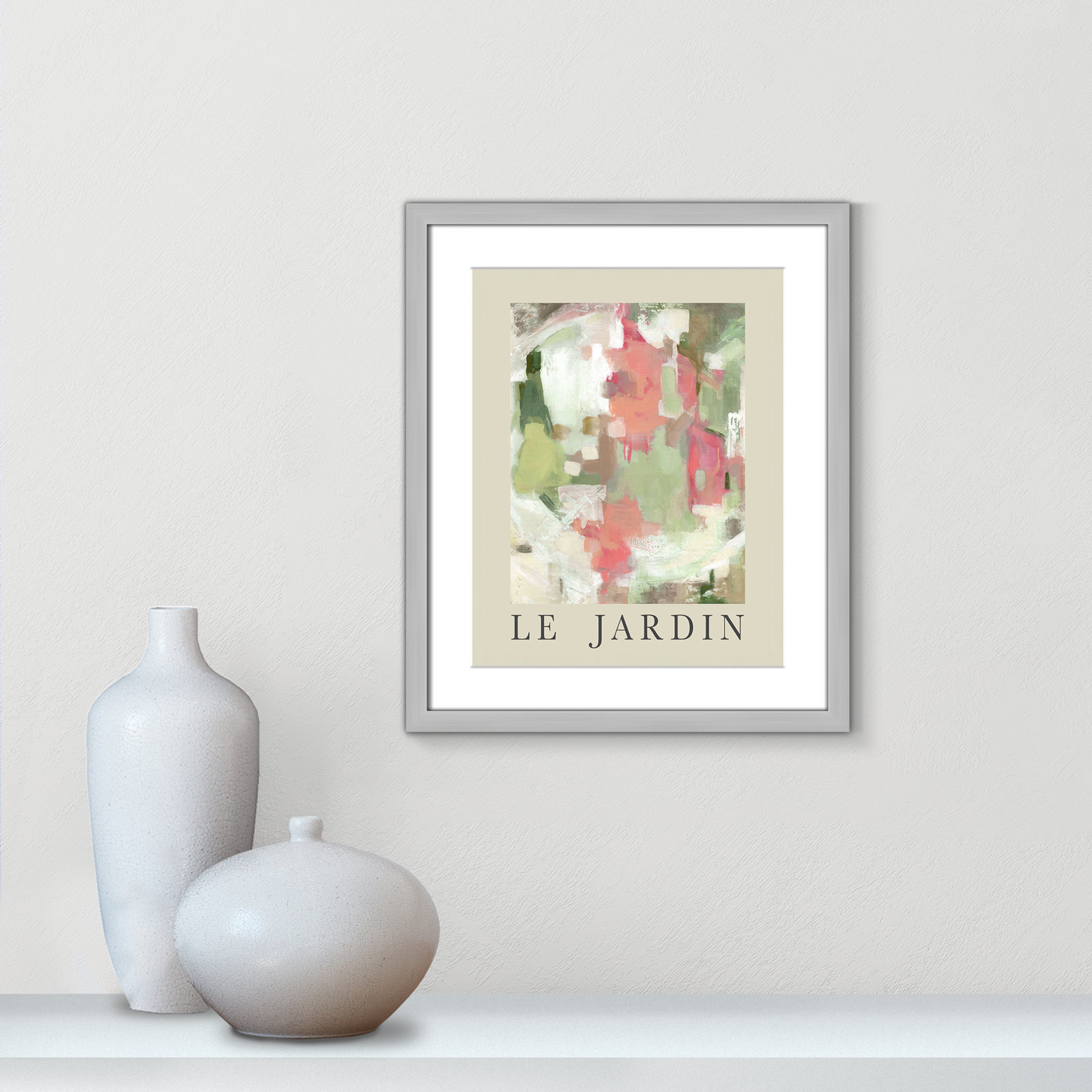 Botanical Poster Collection " Le Jardin " by Carol Robinson, Yes, 19" H x 16" W x 1.25" D, Silver Single Picture Frame