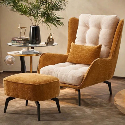 Nordic vintage single sofa simple corduroy home ap