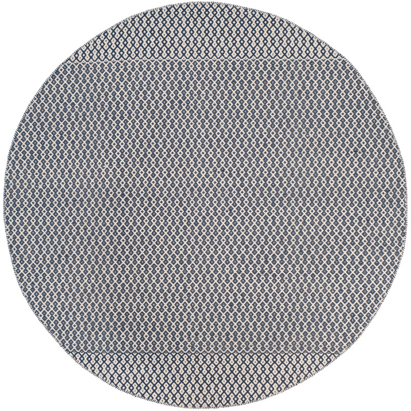 Bester Hand Woven Cotton Geometric Rug, Round 6'