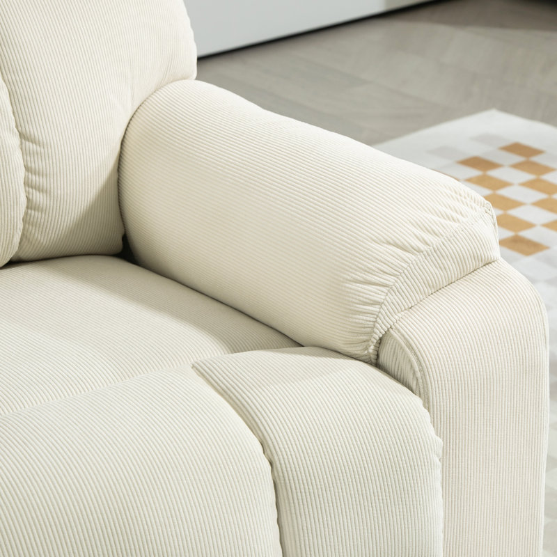 Fauteuil relevable, fauteuil inclinable électrique avec poche latérale, blanc crème