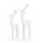 Large White Resin Reindeer Figures - Set Of 2