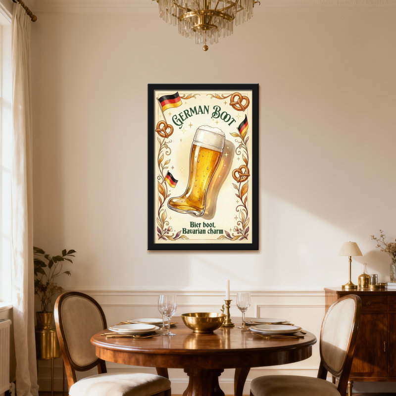 Bouteille de nourriture allemande, H 24 po x l 16 po, Toile tendue, Ne s’applique pas