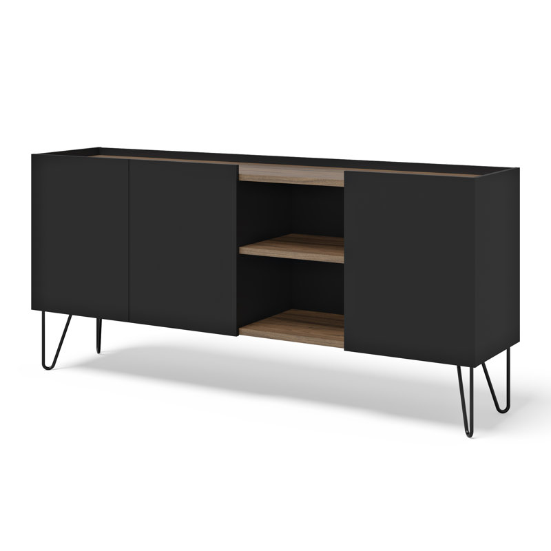 Tynan 180cm Sideboard, Black/Brown