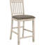2 sièges de comptoir - chaises à hauteur rustique et rembourrage crème, siège de soutien, salle à manger crème