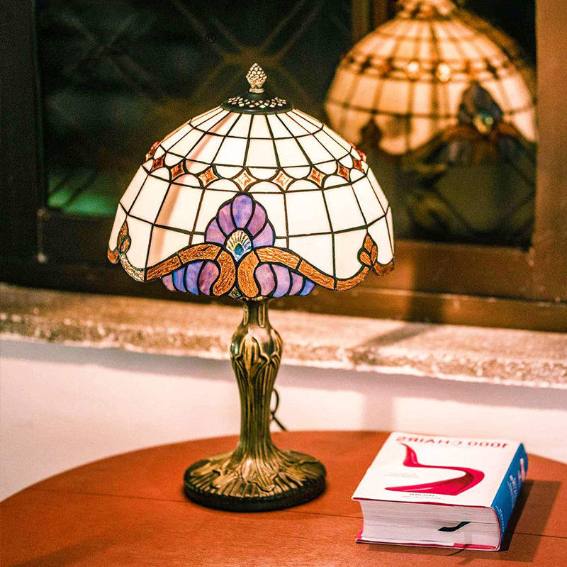 Table Lamps Tiffany Style Lamps Tabletop  Ballari Table Lamp - Handmade Antique Baroque Tiffany Desk Lamp For Living Room Bedroom Desk Coffee Bar Art Decoration (Bulb Not Included)