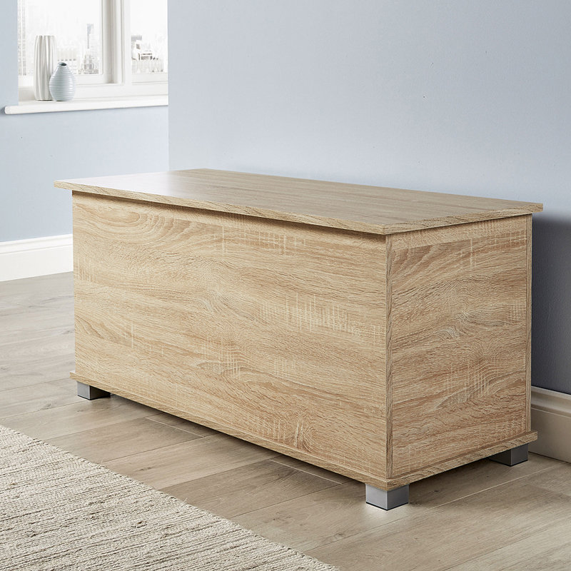 Starbuck Blanket Ottoman Storage Box Chest, Sonoma Oak