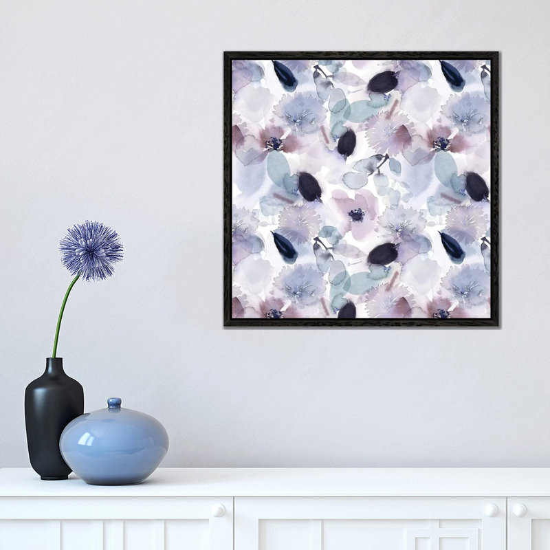 Story I by Stephanie Ryan - Painting on Canvas, 45.72cm H x 45.72cm W x 3.81cm D, Black Floater Framed