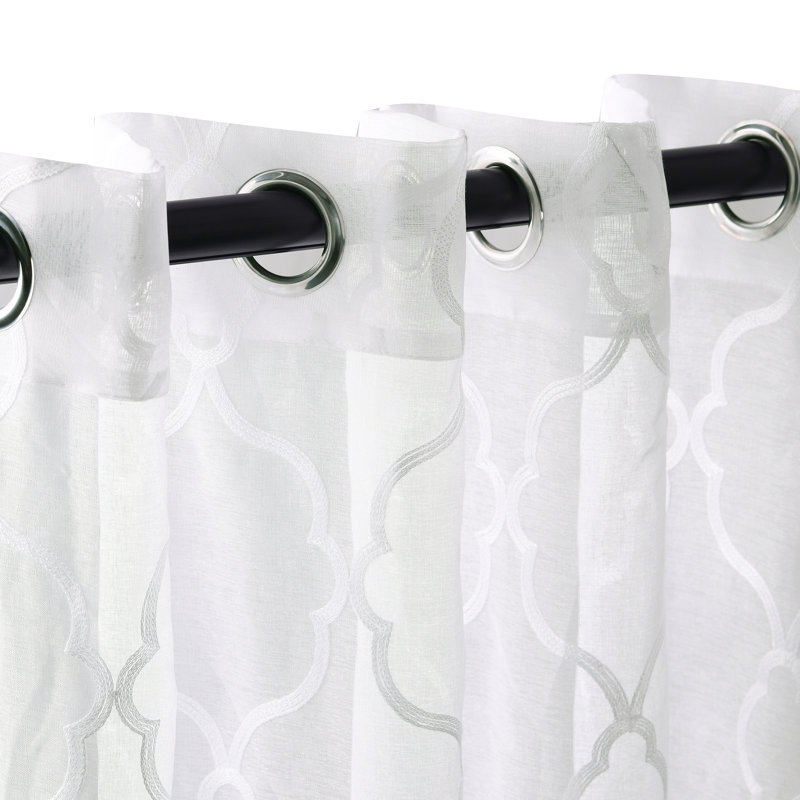  Rideaux transparents 100% polyester Junious, Blanc, l 42 po x L 84 po