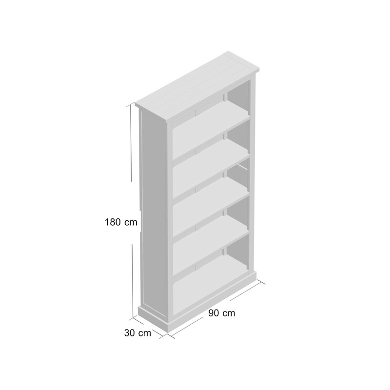 Clamart 180cm H x 90cm W Standard Bookcase