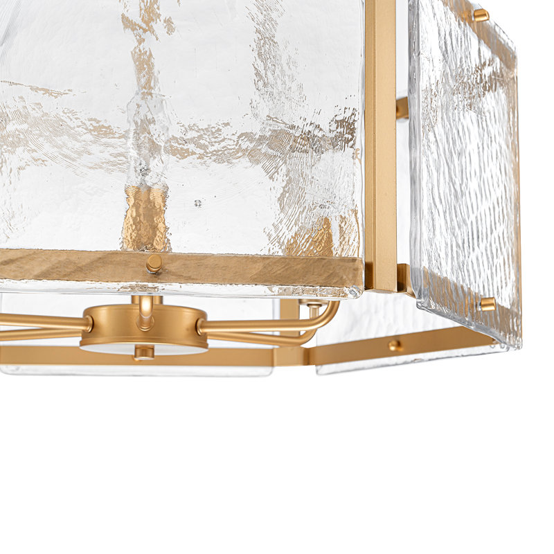 Lustre tambour 6 lumières à intensité variable, Doré, Doré