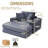 Masir Oversized Modular Lounge Chair, Convertible Sleeper Sofa with Ottoman & Cup Holders, Gray Corduroy.-1338031045