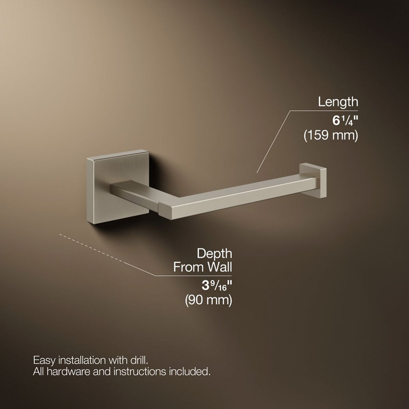 Square Toilet Tissue Holder, Vibrant Brushed Nickel