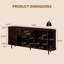 Buffet 70 po avec portes tambour rondes, grand tiroir de rangement, tablettes réglables et pieds en bois massif pour la salle à manger, le salon et le vestibule-1299452115