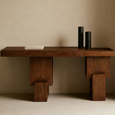 Rural Retro Geometric Art Console Table