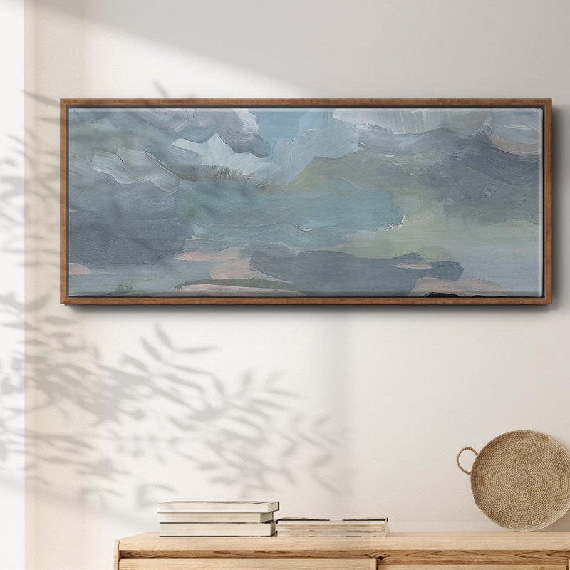 Cerulean Clouds II - toile encadrée, H 24 po x l 60 po x P 1,5 po, Noyer
