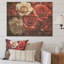Rouge et blanc classique rose résonnant - roses sur bois-109169826