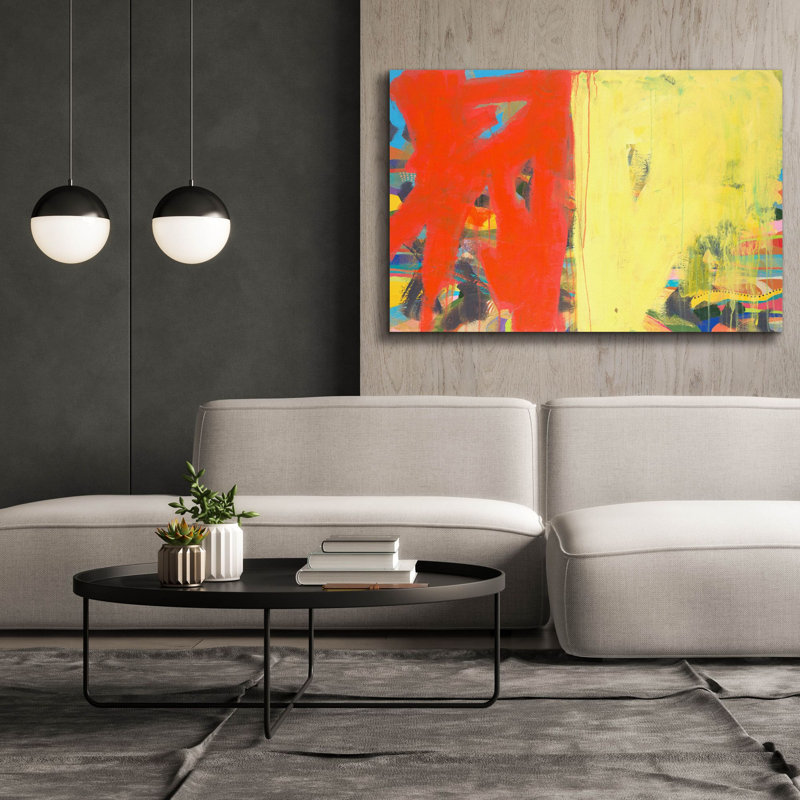 «Color Block 12» par Jan Weiss, art mural sur toile, H 40 po x l 60 po x P 1,5 po
