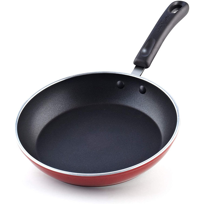 12-Piece Red Marble Nonstick Aluminum Cookware Set