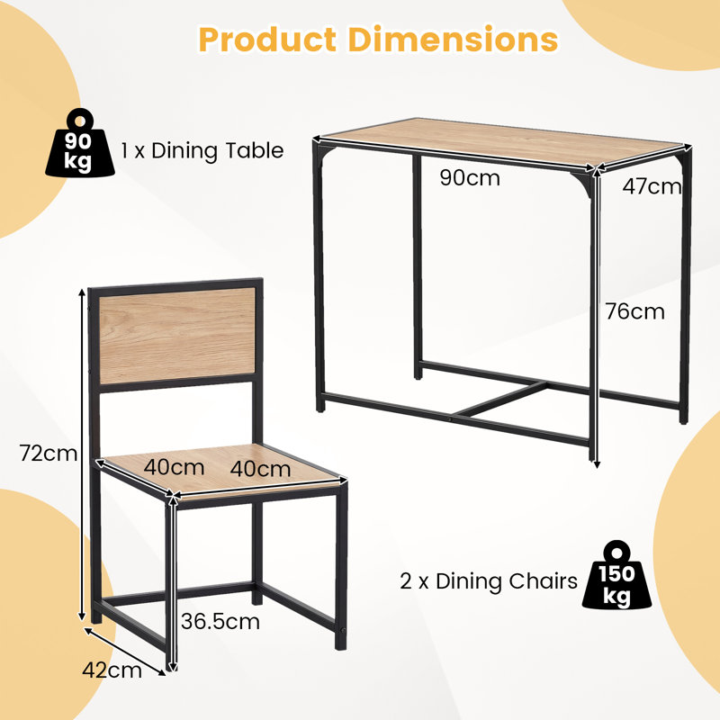 2 -Person Dining Set, Yellow