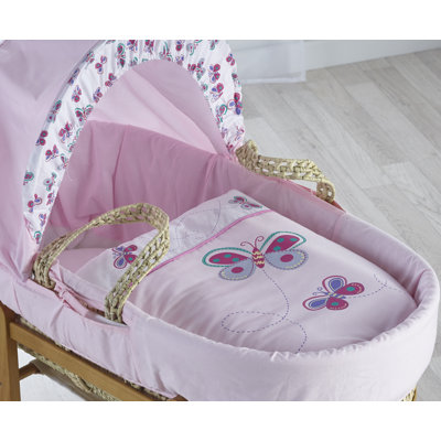 Print Cotton Blend Moses Basket Bedding Set