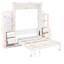 Lit escamotable avec tiroirs de rangement, lumières DEL et tablettes de bibliothèque, armoire murale escamotable en bois avec DEL-783291663
