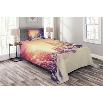 Addysun Orange/Blue/Black Bedspread Set