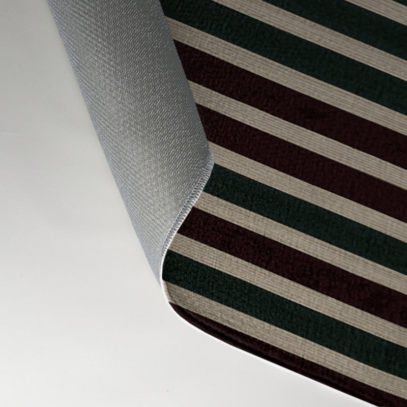 Tapis intérieur / extérieur noir HorizontalStripes, Rectangle 9 pi x 12 pi