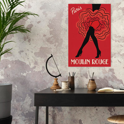 Paris, Moulin Rouge, art mural rétro