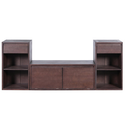 All-In-One Entryway Storage Bench With Cushion, Compartments, Drawers & Open Shelves, Storage Bench