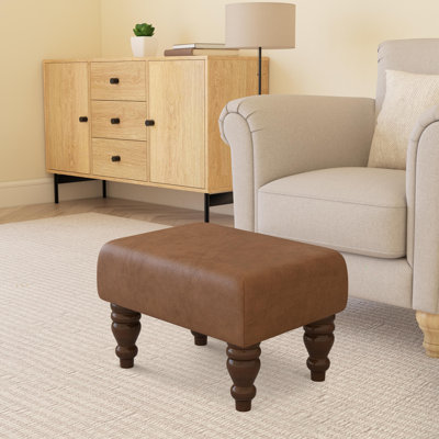 Large Footstools Wood Turned Leg 
