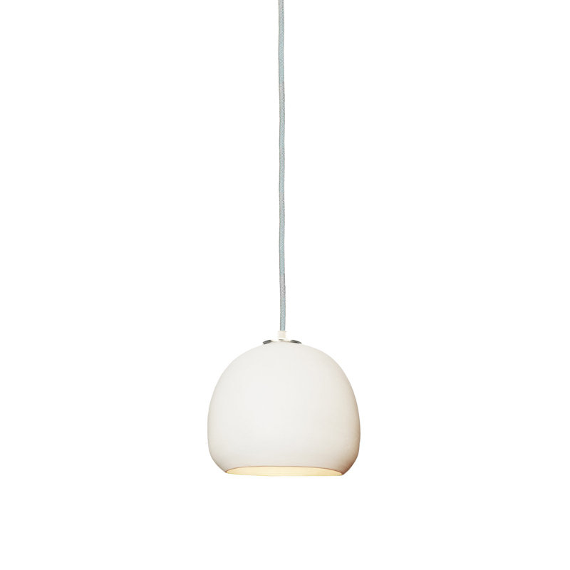 Geode 1 - Light Pendant, Black Fabric Cord, Gray
