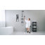 Siège de toilette surélevé 4 en 1 avec accoudoirs et dossier, chaise de chevet de chevet, cadre de sécurité de toilette réglable, chaise de douche avec siège rembourré, gris