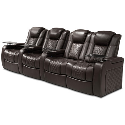124.4"Power Recliner 4 PC Made Withtop-Grain Nappa