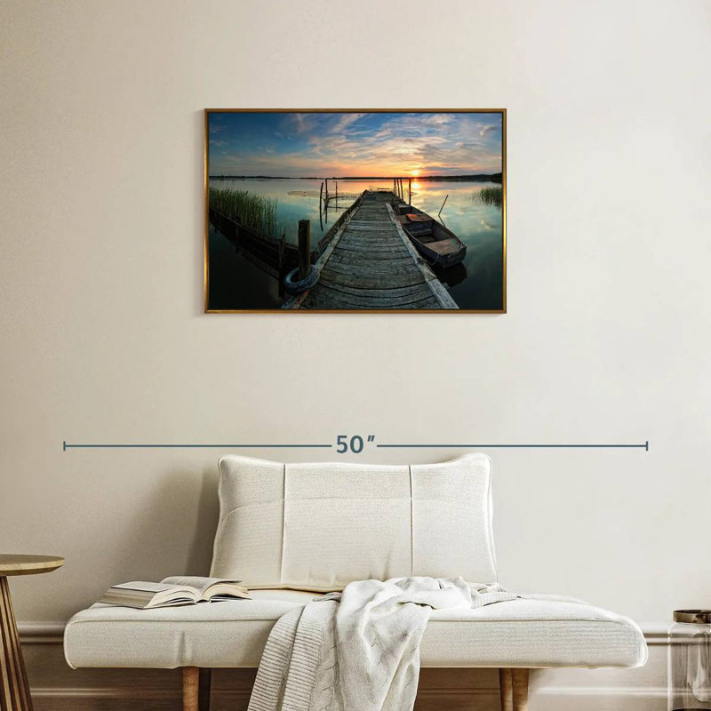 Fishing Trip, Floating Frame Gold, 31" X 21"