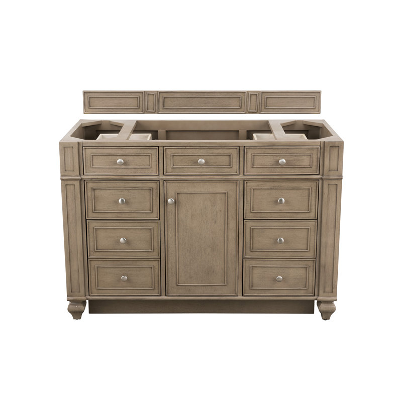Bristol 48'' W Single Bathroom Vanity Base, Whitewashed Walnut
