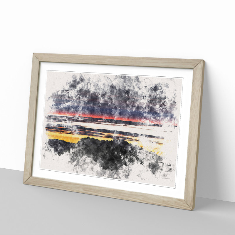 Monte Due Mani Mountain in Italy - Picture Frame Graphic Art Print, 33cm H x 45cm W x 2cm D, Oak Framed