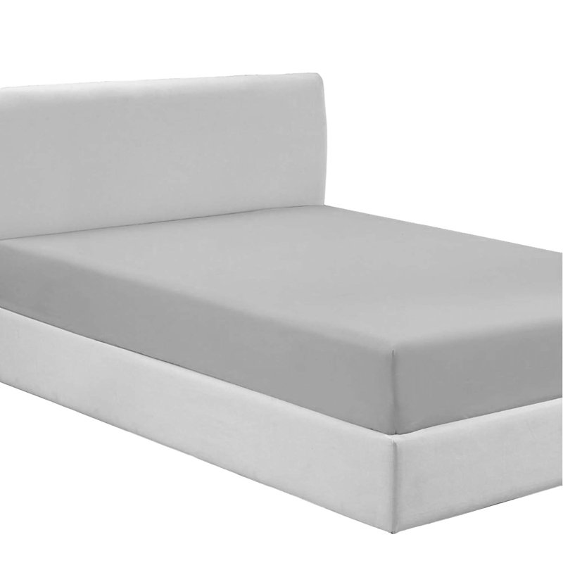 Percale Cotton Blend Fitted Sheet, Gray, Twin 48-inch Fitted Sheet