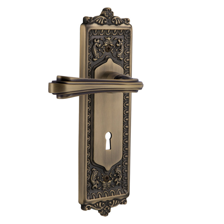 Egg & Dart Plate Single Dummy with Decorative Keyhole and Fleur Lever