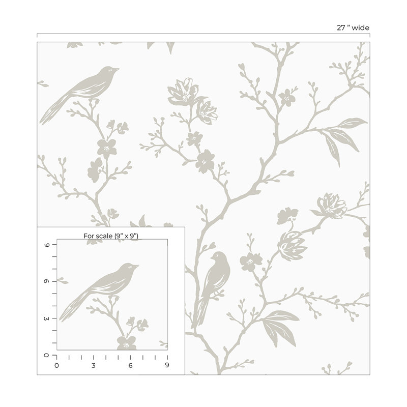 Aracelys Peel & Stick Floral Roll, Nickel