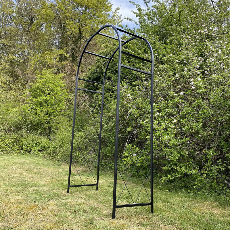 112cm W x 60cm D Metal Arbour in Black