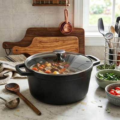 Living And Home Cast Iron Soup Pot