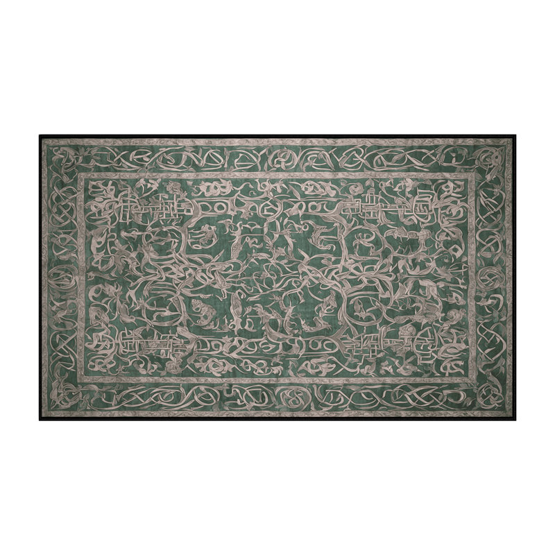 Machine Washable Gray Area Rug, Rectangle 4' x 6'