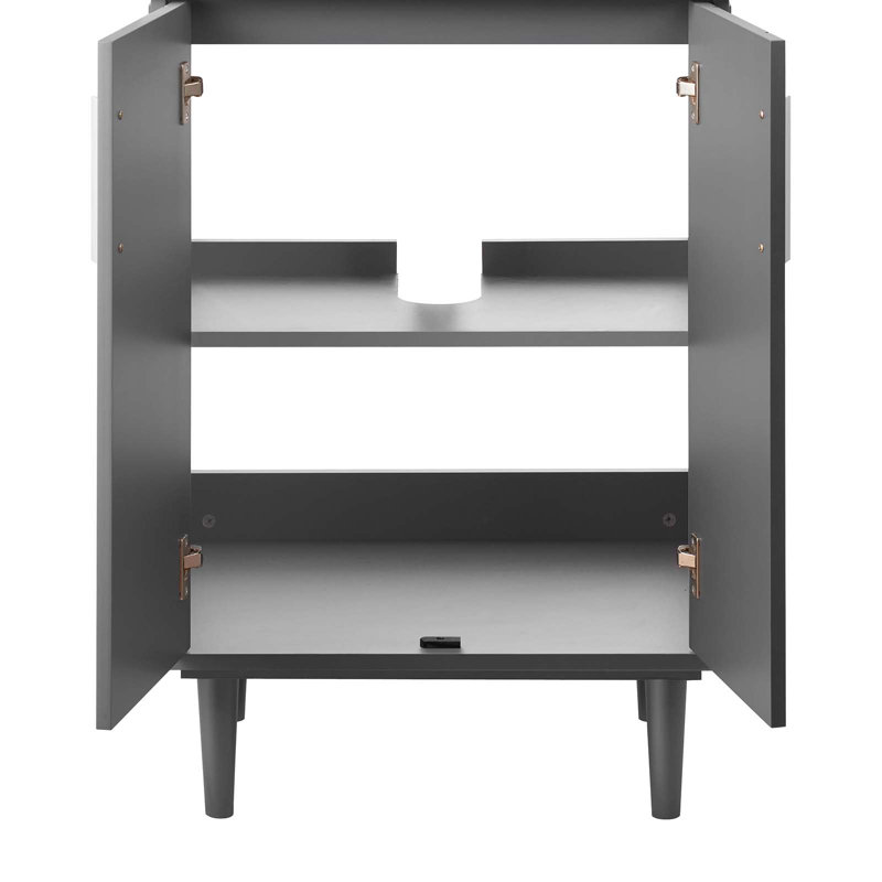 Meuble-lavabo 24 po Modway Augusta, gris, Noir