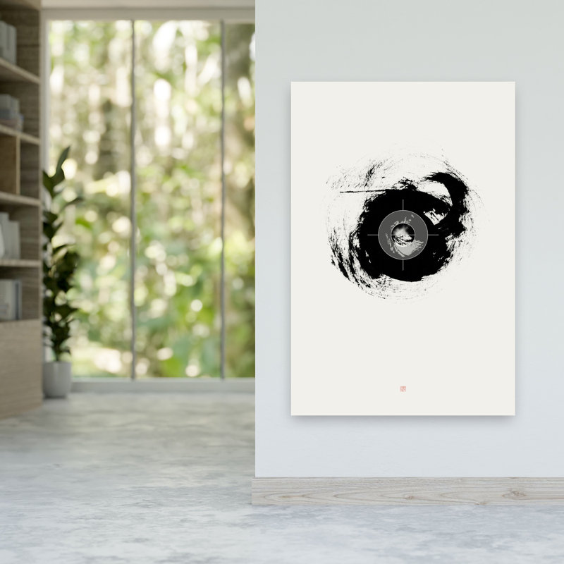 Art abstrait abstrait abstrait contemporain "Enso", H 60 po x l 40 po