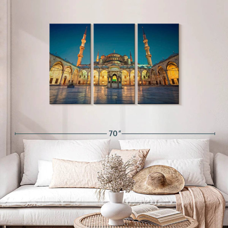 Blue Mosque Courtyard, 28" H x 45" W