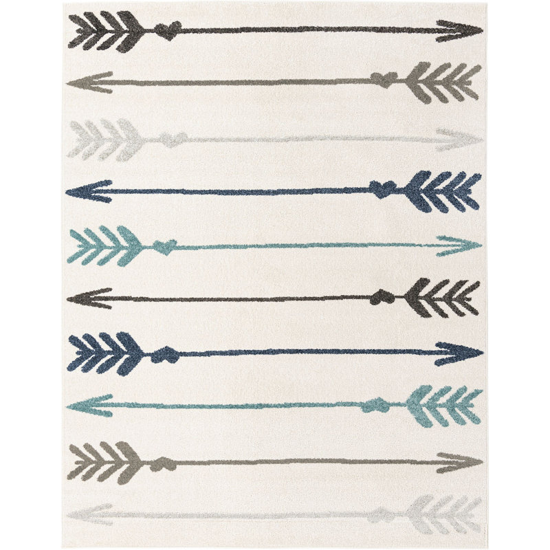 Tapis abstrait crème, Rectangle 7 pi 10 po x 10 pi