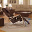 Chaise berçante inclinable avec 6 modes de massage, inclinaison à 5 positions | Noyer brun | Tissu de coton