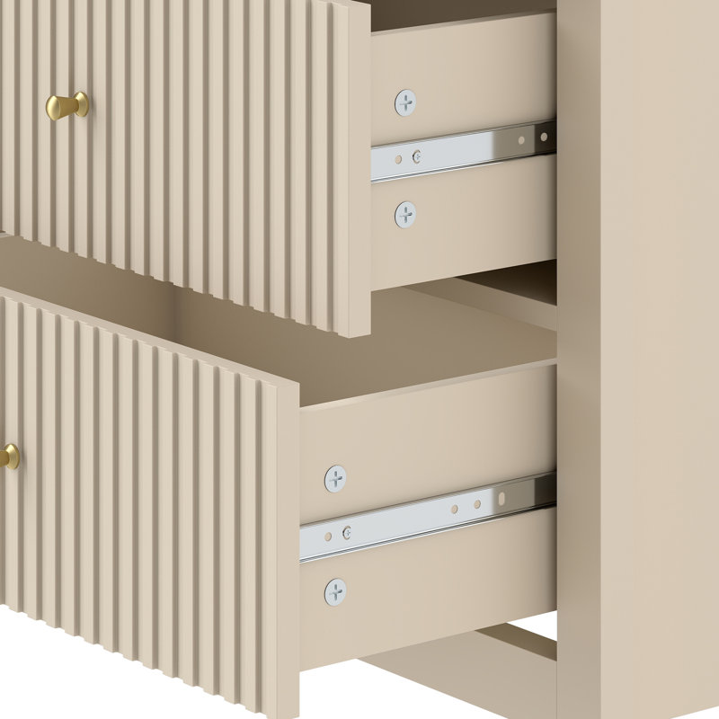 6 tiroirs 47 po Large commode, Beige