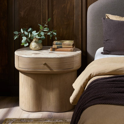 Table de chevet Nastia Lando - Marbre sable