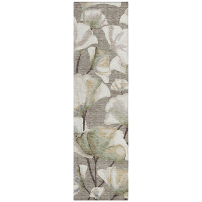 Machine Washable Indoor/Outdoor Raemoore ACN2405 Botanical Rug